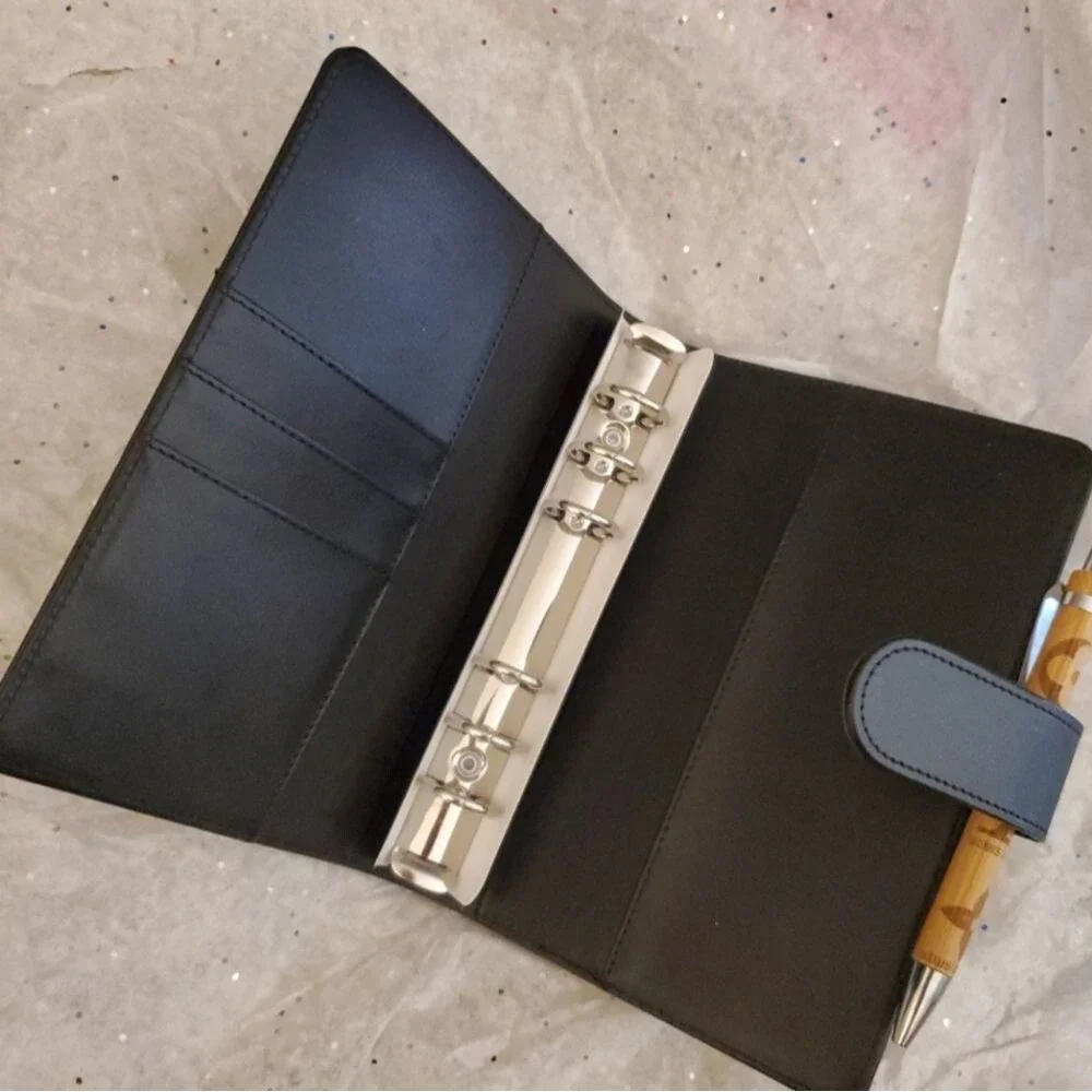 Handmade Pink, Black & Brow Embellished Agenda & Custom Luxury Engraved Wood Pen